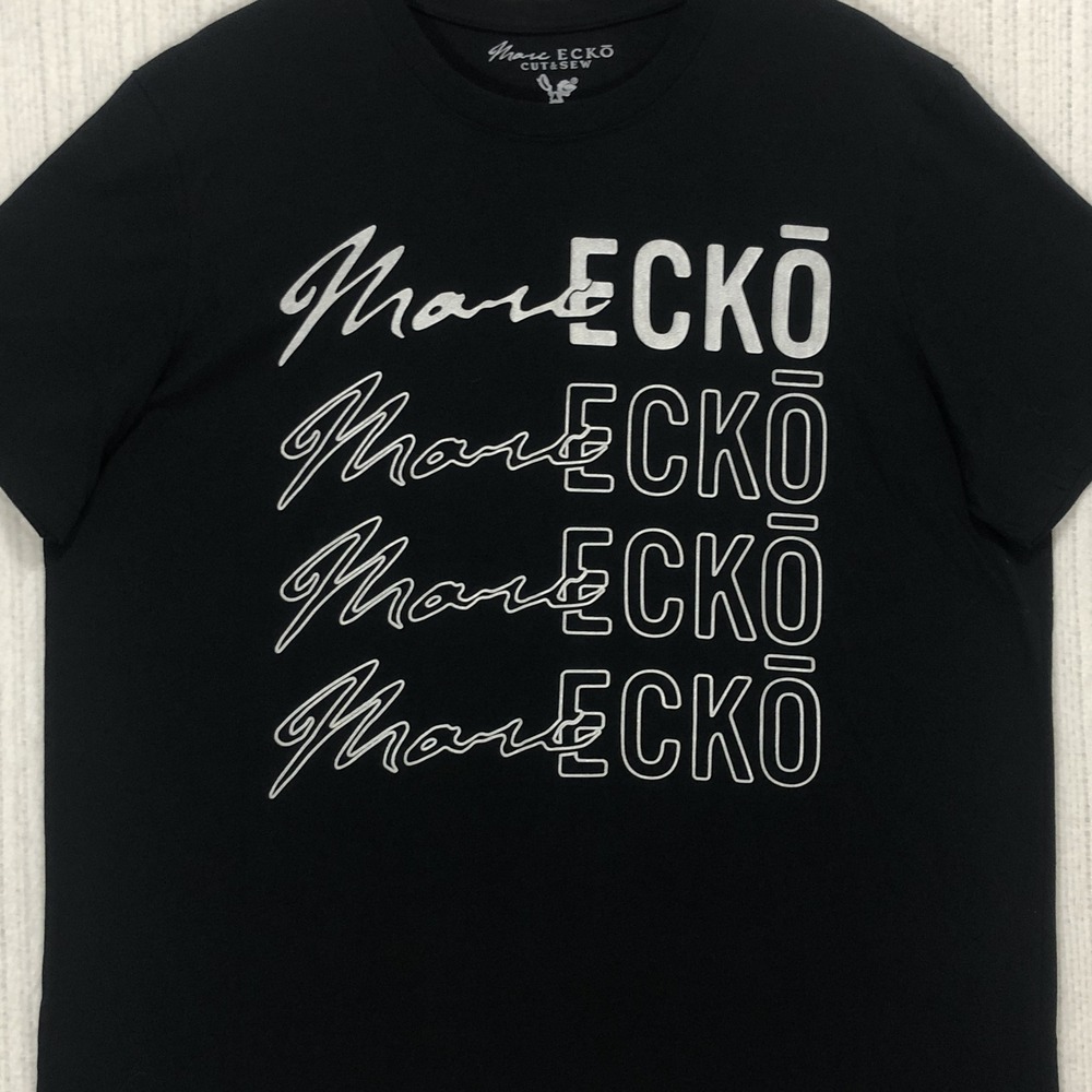 Marc‎ Ecko Cut & Sew Mens 2XL Black Graphic Logo T-Shirt MK9E6325 Streetwear Tee